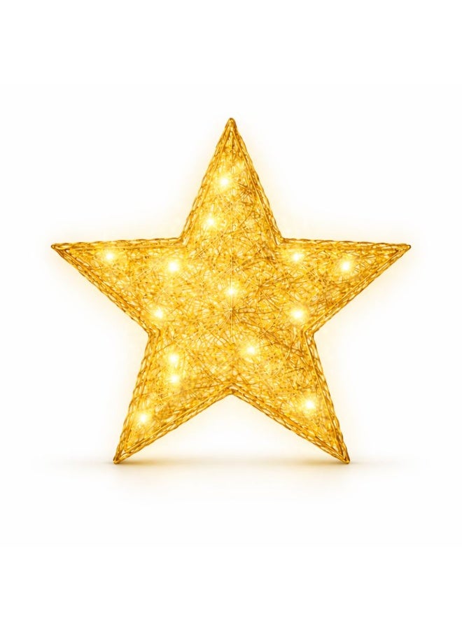 Home Care Star Lamp with Constant Warm Lights, 25cm Hanging Decor with 20 LEDs, Battery Powered - Image 1